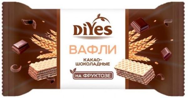ДиYes Вафли Какао-шоколадные на фруктозе, 90 г фотография