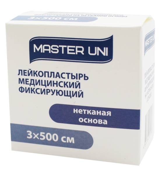 Изображение товара Лейкопластырь фиксирующий Master Uni Unipore 3*500 нетканая основа Лейкопластырь фиксирующий Master Uni Unipore 3*500 нетканая основа фотография