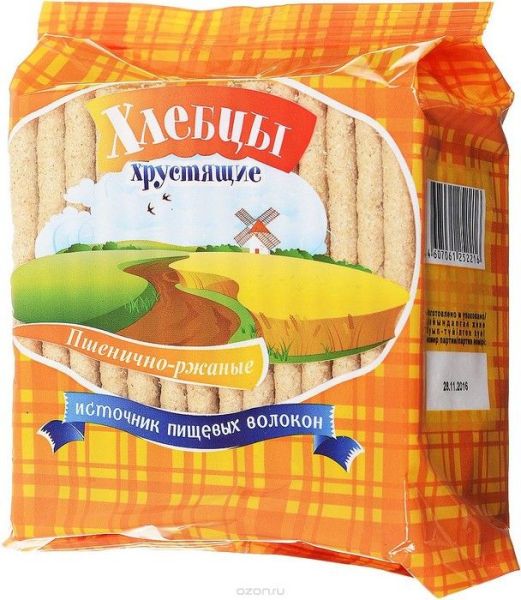 Хлебцы Диадар пшенично-ржаные 100г фотография