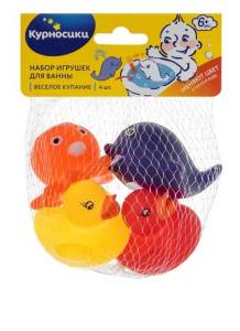 Набор игрушек для ванны «Весёлое купание», меняют цвет, 4 шт