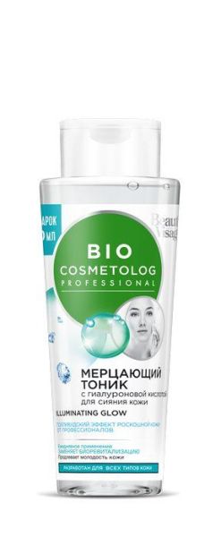 BioCosmetolog мерцающий тоник для лица с гиалуроновой кислотой Для Супер Сияния кожи 270мл фотография